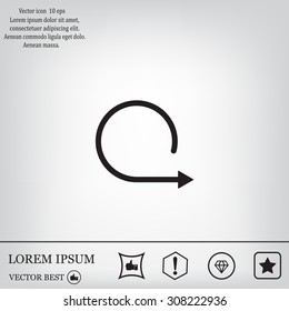 rotation arrows in a circle web icon. vector design