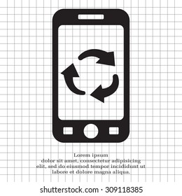 rotation arrows in a circle web icon. vector design