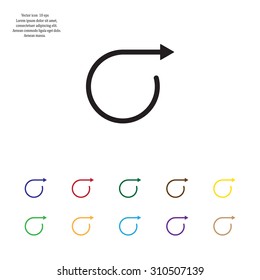 rotation arrows in a circle web icon. vector design