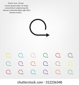 rotation arrows in a circle web icon. vector design