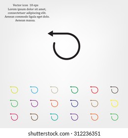 rotation arrows in a circle web icon. vector design