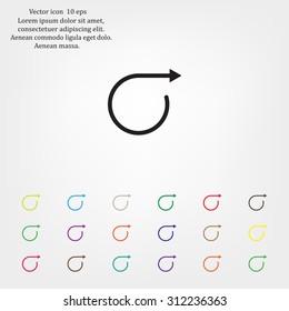 rotation arrows in a circle web icon. vector design