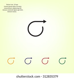 rotation arrows in a circle web icon. vector design