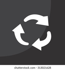 rotation arrows in a circle web icon. vector design