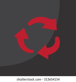 rotation arrows in a circle web icon. vector design