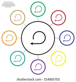 rotation arrows in a circle web icon. vector design