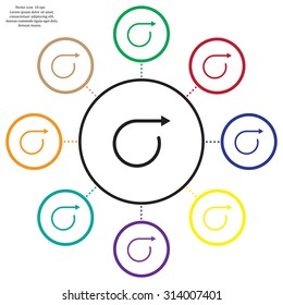 rotation arrows in a circle web icon. vector design