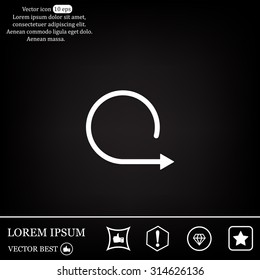 rotation arrows in a circle web icon. vector design