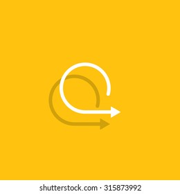 rotation arrows in a circle web icon. vector design