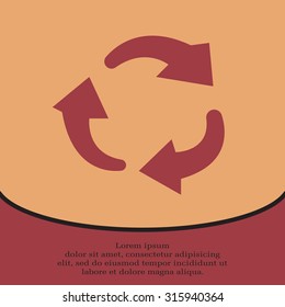 rotation arrows in a circle web icon. vector design