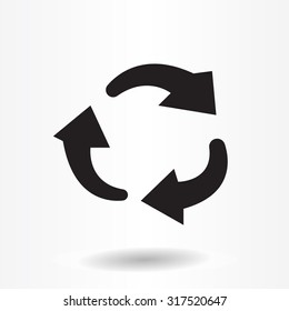 rotation arrows in a circle web icon. vector design