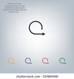 rotation arrows in a circle web icon. vector design
