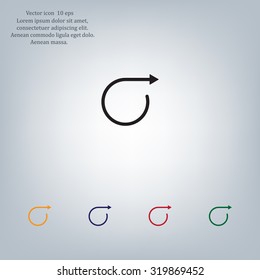 rotation arrows in a circle web icon. vector design