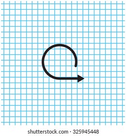 rotation arrows in a circle web icon. vector design
