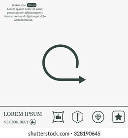 rotation arrows in a circle web icon. vector design