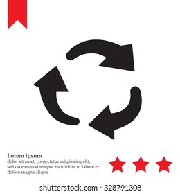 rotation arrows in a circle web icon. vector design