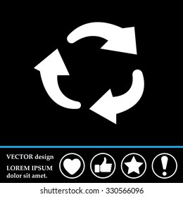 rotation arrows in a circle web icon. vector design