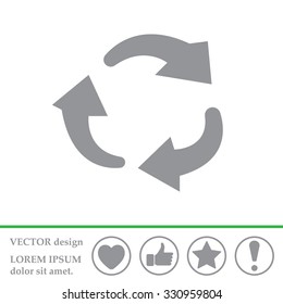 rotation arrows in a circle web icon. vector design