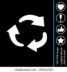 rotation arrows in a circle web icon. vector design