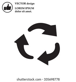 rotation arrows in a circle web icon. vector design