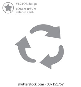 rotation arrows in a circle web icon. vector design