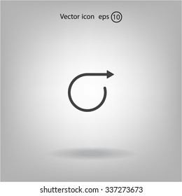 rotation arrows in a circle web icon. vector design