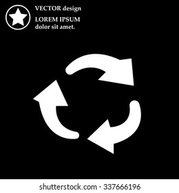 rotation arrows in a circle web icon. vector design