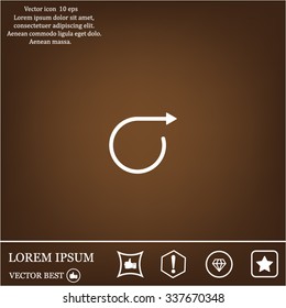 rotation arrows in a circle web icon. vector design