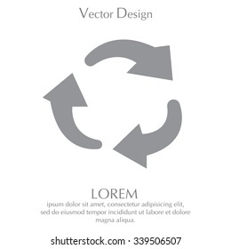 rotation arrows in a circle web icon. vector design