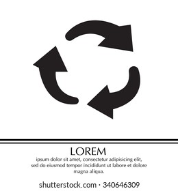 rotation arrows in a circle web icon. vector design