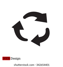 rotation arrows in a circle web icon. vector design