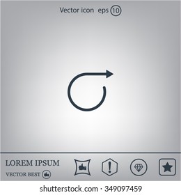 rotation arrows in a circle web icon. vector design