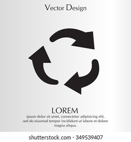 rotation arrows in a circle web icon. vector design