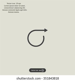 rotation arrows in a circle web icon. vector design