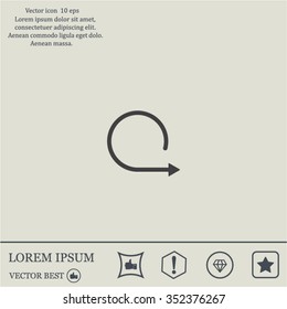 rotation arrows in a circle web icon. vector design