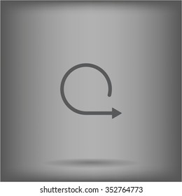 rotation arrows in a circle web icon. vector design