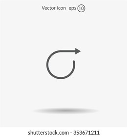 rotation arrows in a circle web icon. vector design