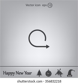 rotation arrows in a circle web icon. vector design