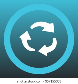 rotation arrows in a circle web icon. vector design