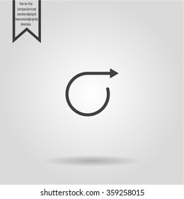 rotation arrows in a circle web icon. vector design