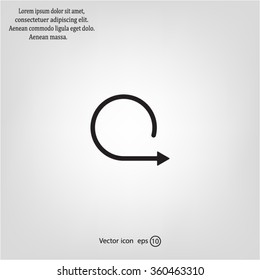 rotation arrows in a circle web icon. vector design