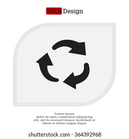 rotation arrows in a circle web icon. vector design