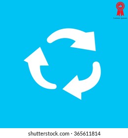 rotation arrows in a circle web icon. vector design