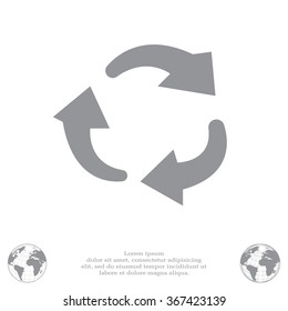 rotation arrows in a circle web icon. vector design