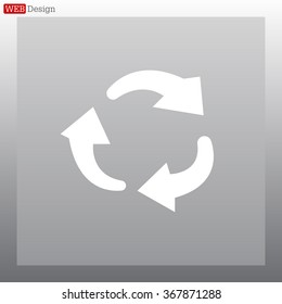 rotation arrows in a circle web icon. vector design