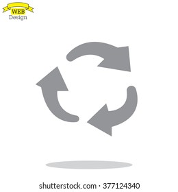 rotation arrows in a circle web icon. vector design