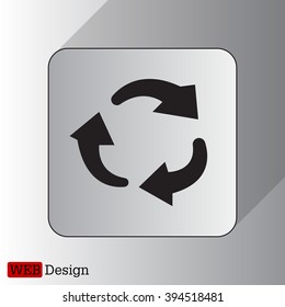 rotation arrows in a circle web icon. vector design