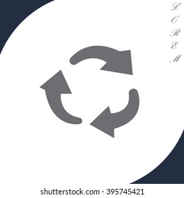 rotation arrows in a circle web icon. vector design