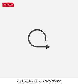 rotation arrows in a circle web icon. vector design