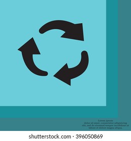 rotation arrows in a circle web icon. vector design